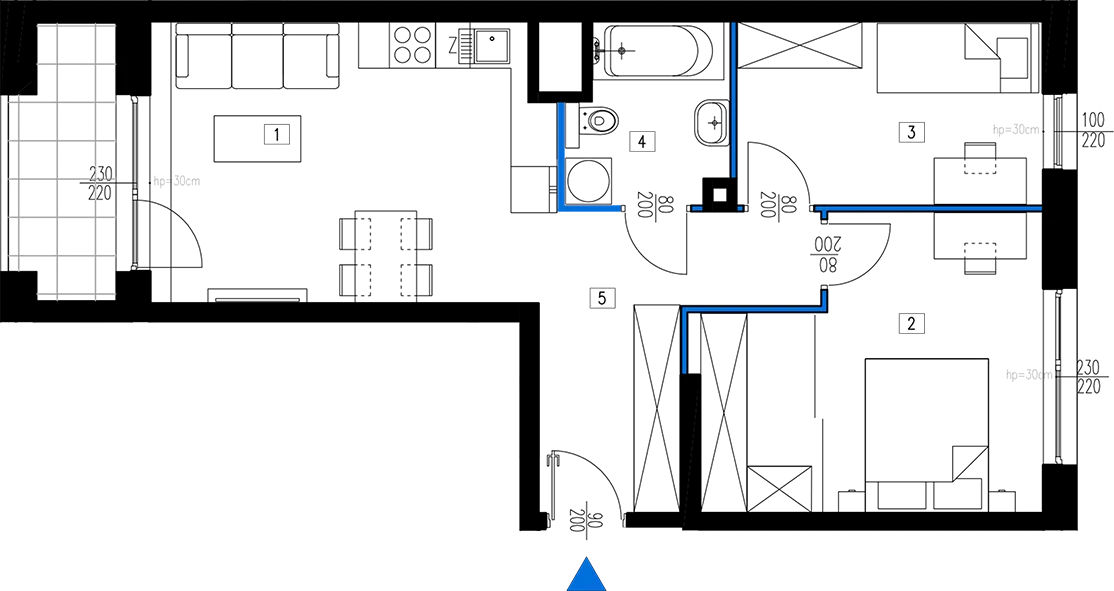 Plan 3 pok. 58m²