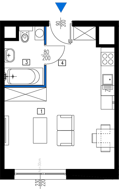 Plan 1 pok. 29m²