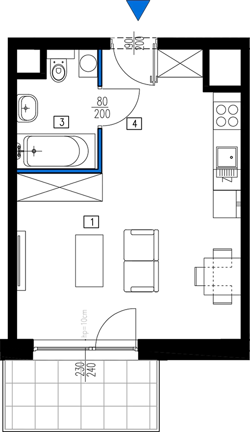 Plan 1 pok. 29m²