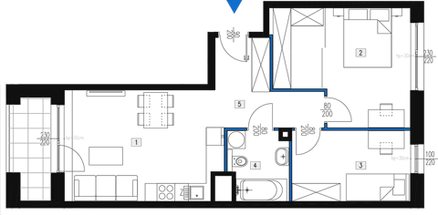 Plan 3 pok. 58m²