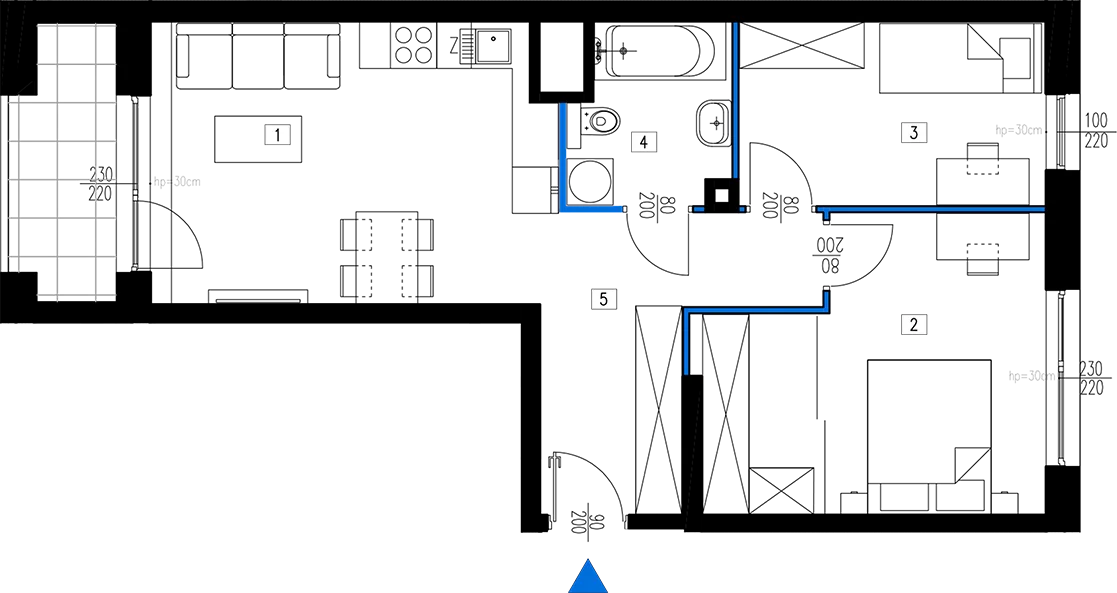 Plan 3 pok. 58m²