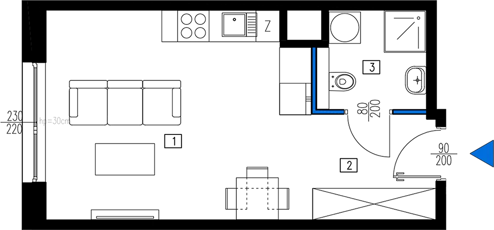 Plan 1 pok. 29m²