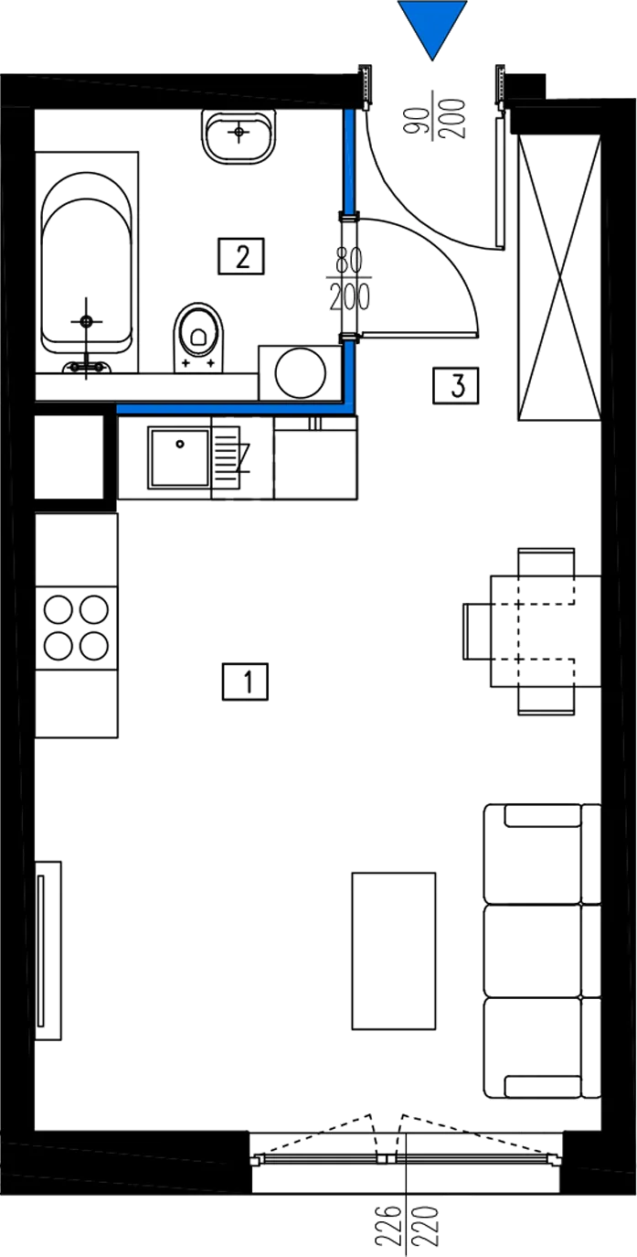 Plan 1 pok. 29m²