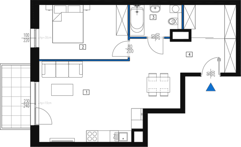 Plan 2 pok. 58m²