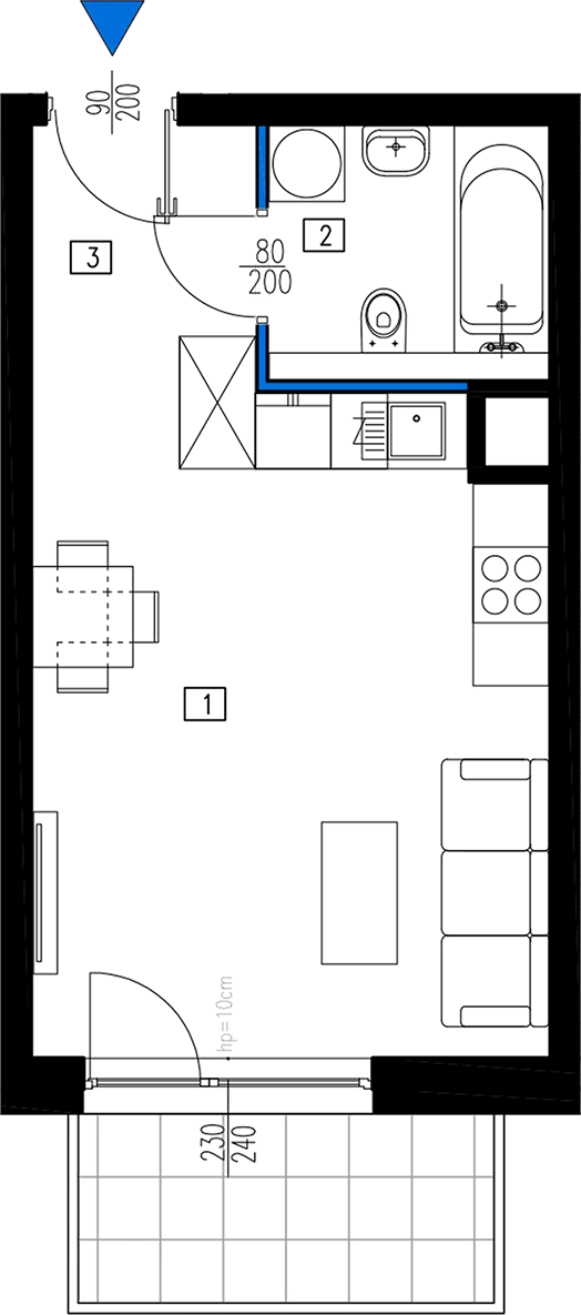 Plan 1 pok. 30m²