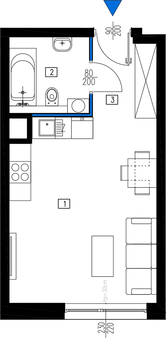 Plan 1 pok. 29m²