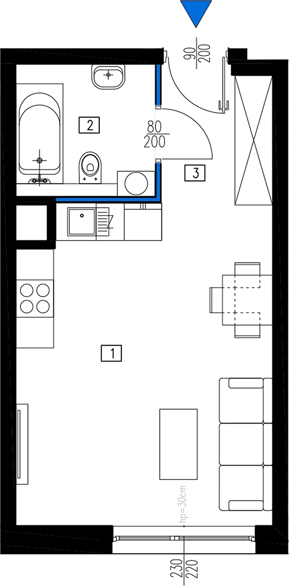 Plan 1 pok. 29m²