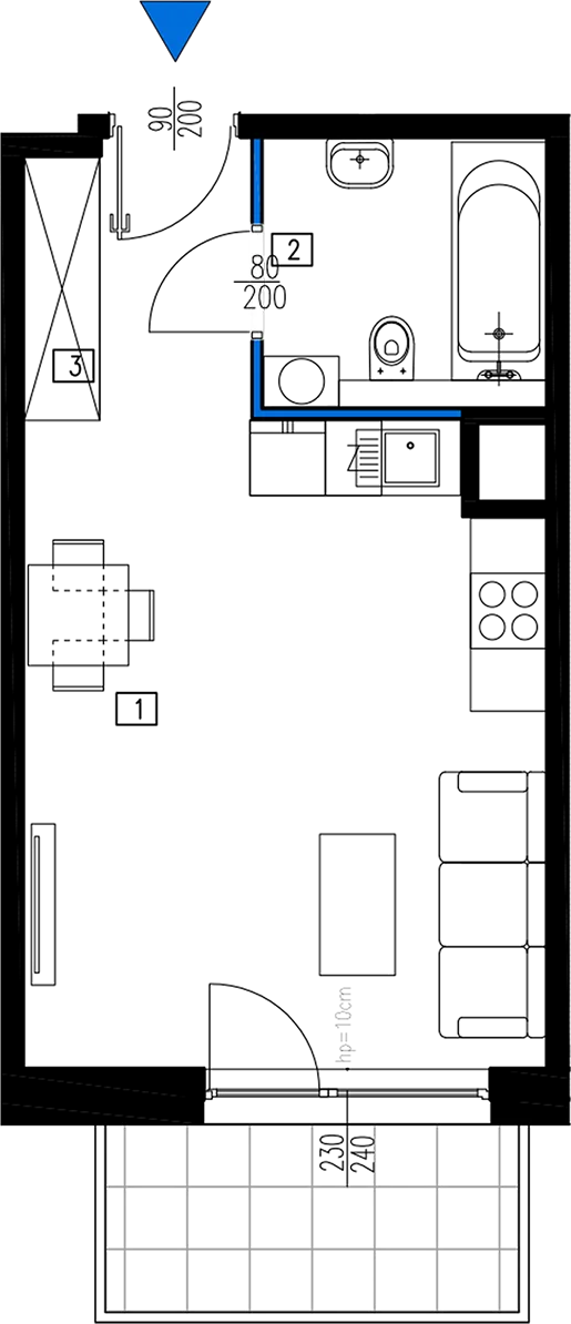 Plan 1 pok. 30m²