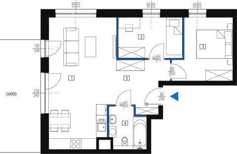Plan 3 pok. 57m²