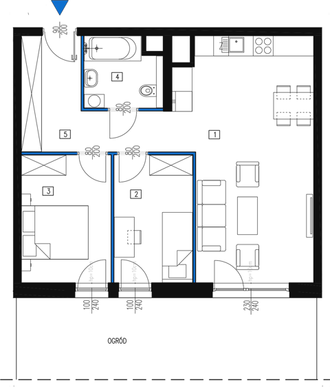 Plan 3 pok. 62m²