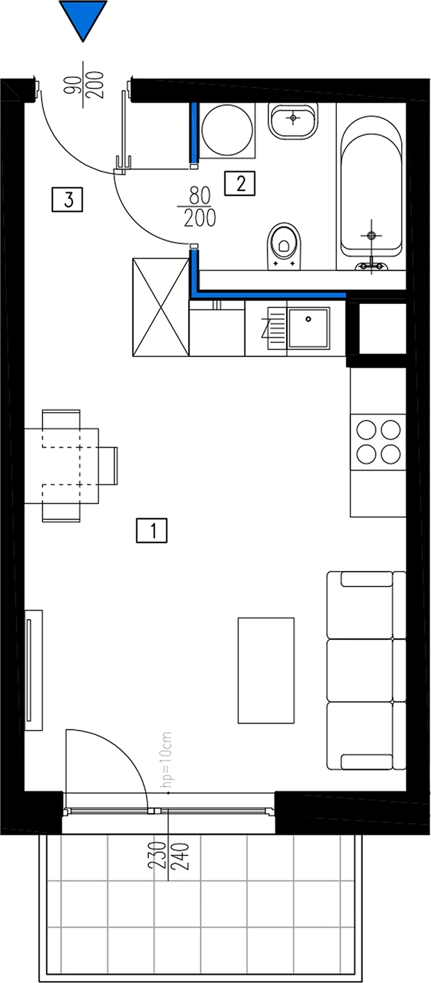 Plan 1 pok. 29m²