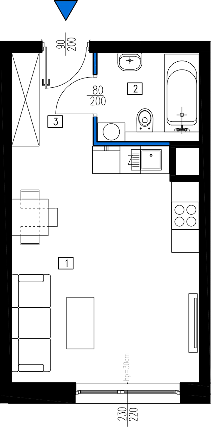 Plan 1 pok. 29m²