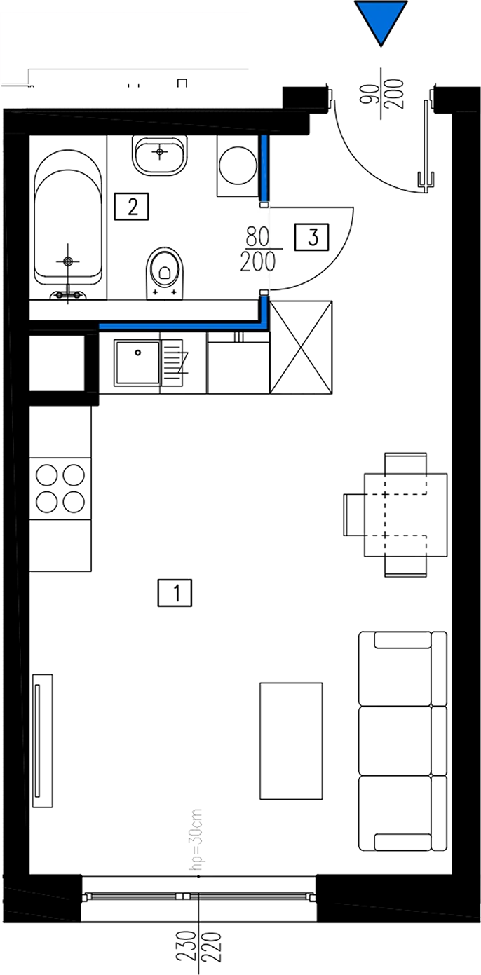 Plan 1 pok. 29m²