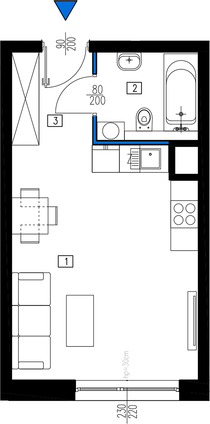 Plan 1 pok. 29m²