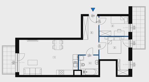 Plan 3 pok. 65m²