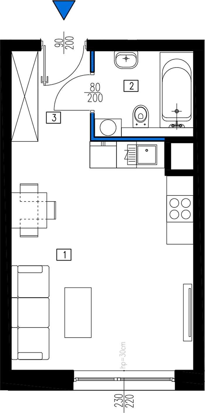 Plan 1 pok. 29m²