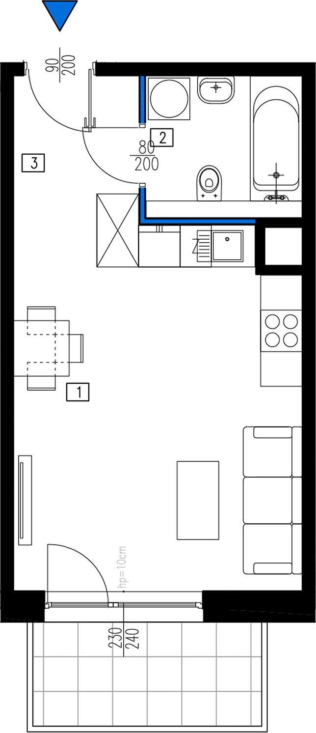 Plan 1 pok. 30m²