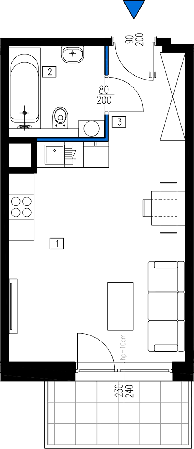 Plan 1 pok. 30m²