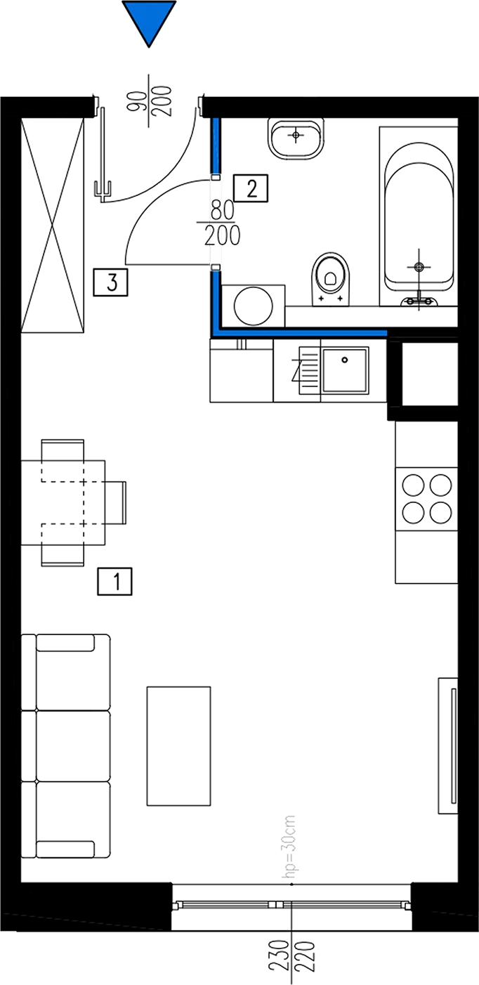Plan 1 pok. 29m²