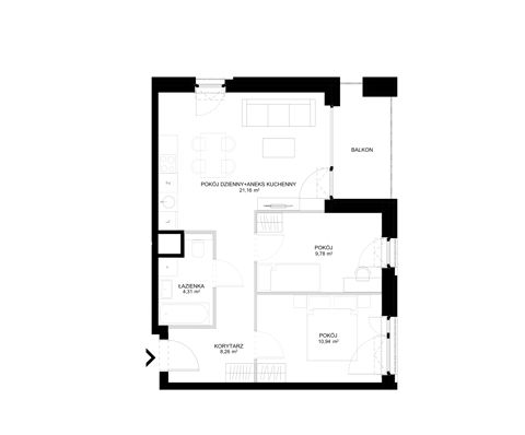 Plan 3 pok. 55m²