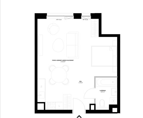 Plan 1 pok. 40m²