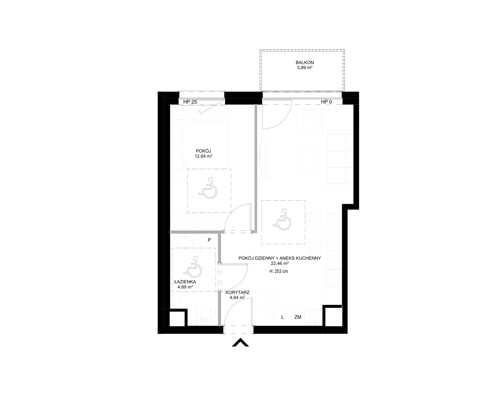 Plan 2 pok. 45m²