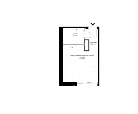 Plan 1 pok. 26m²
