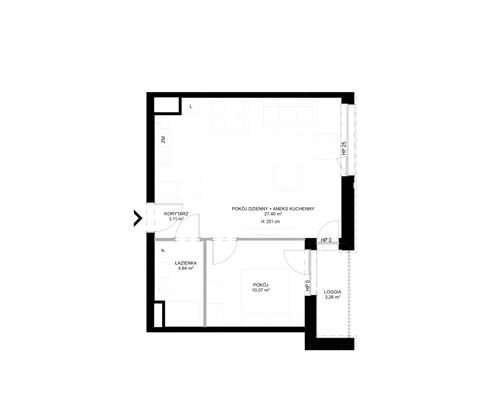 Plan 2 pok. 45m²