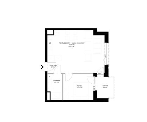 Plan 2 pok. 45m²