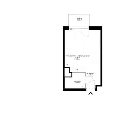 Plan 1 pok. 28m²