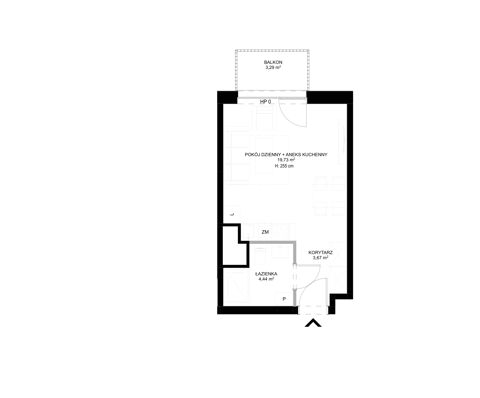 Plan 1 pok. 28m²