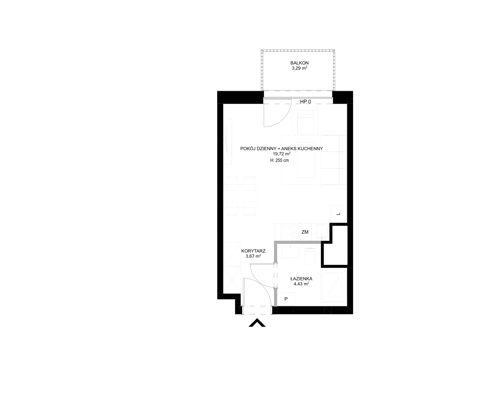 Plan 1 pok. 28m²