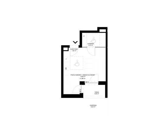 Plan 1 pok. 26m²