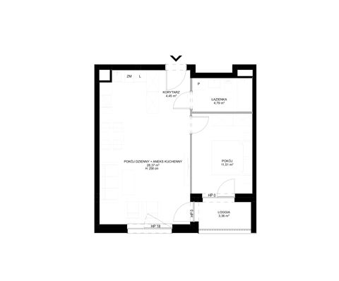 Plan 2 pok. 49m²