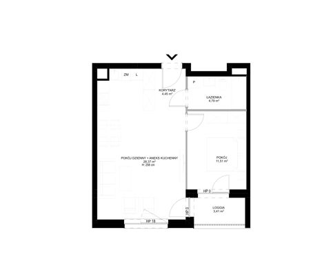 Plan 2 pok. 49m²