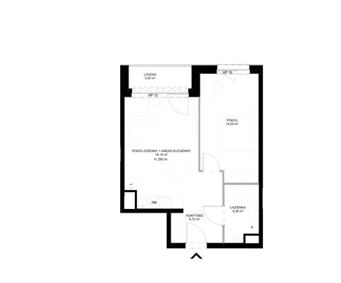 Plan 2 pok. 44m²
