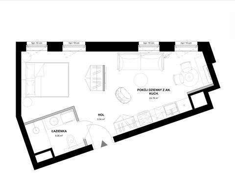 Plan 1 pok. 32m²