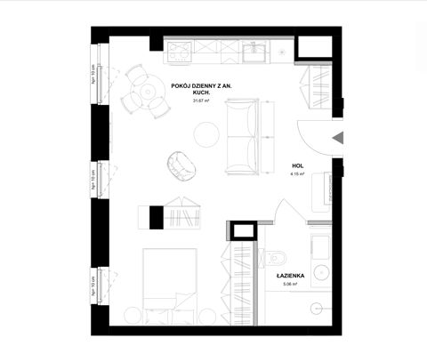 Plan 1 pok. 41m²