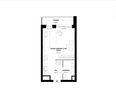 Plan 1 pok. 32m²