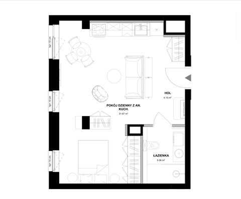 Plan 1 pok. 41m²