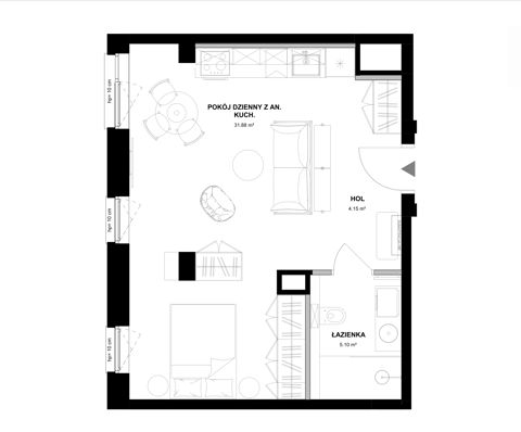 Plan 1 pok. 41m²