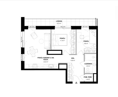 Plan 3 pok. 59m²