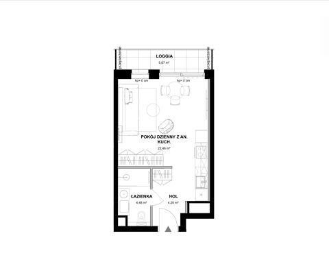 Plan 1 pok. 31m²