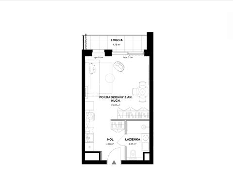 Plan 1 pok. 32m²