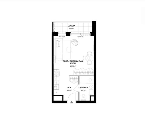 Plan 1 pok. 32m²