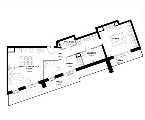 Plan 3 pok. 90m²