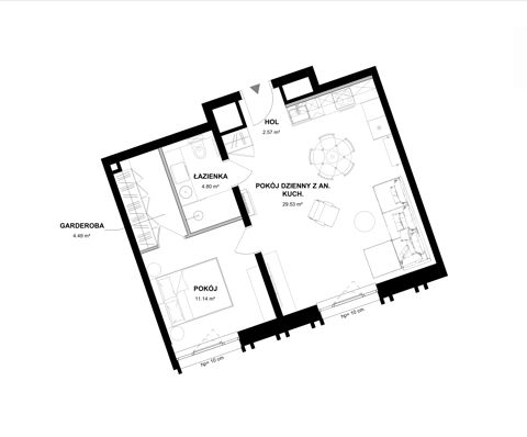 Plan 2 pok. 53m²