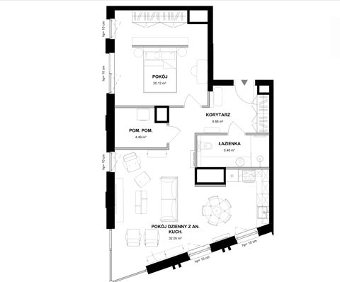 Plan 2 pok. 72m²