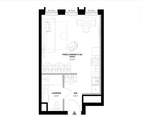 Plan 1 pok. 31m²