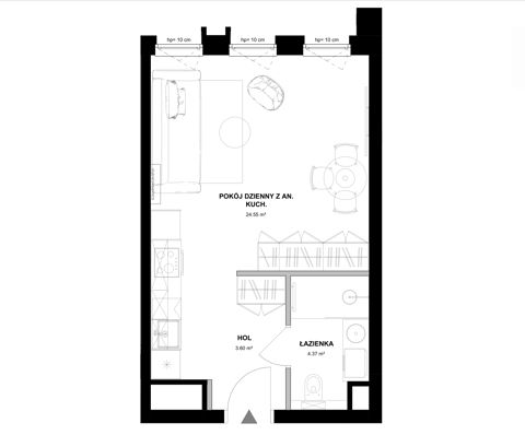 Plan 1 pok. 33m²